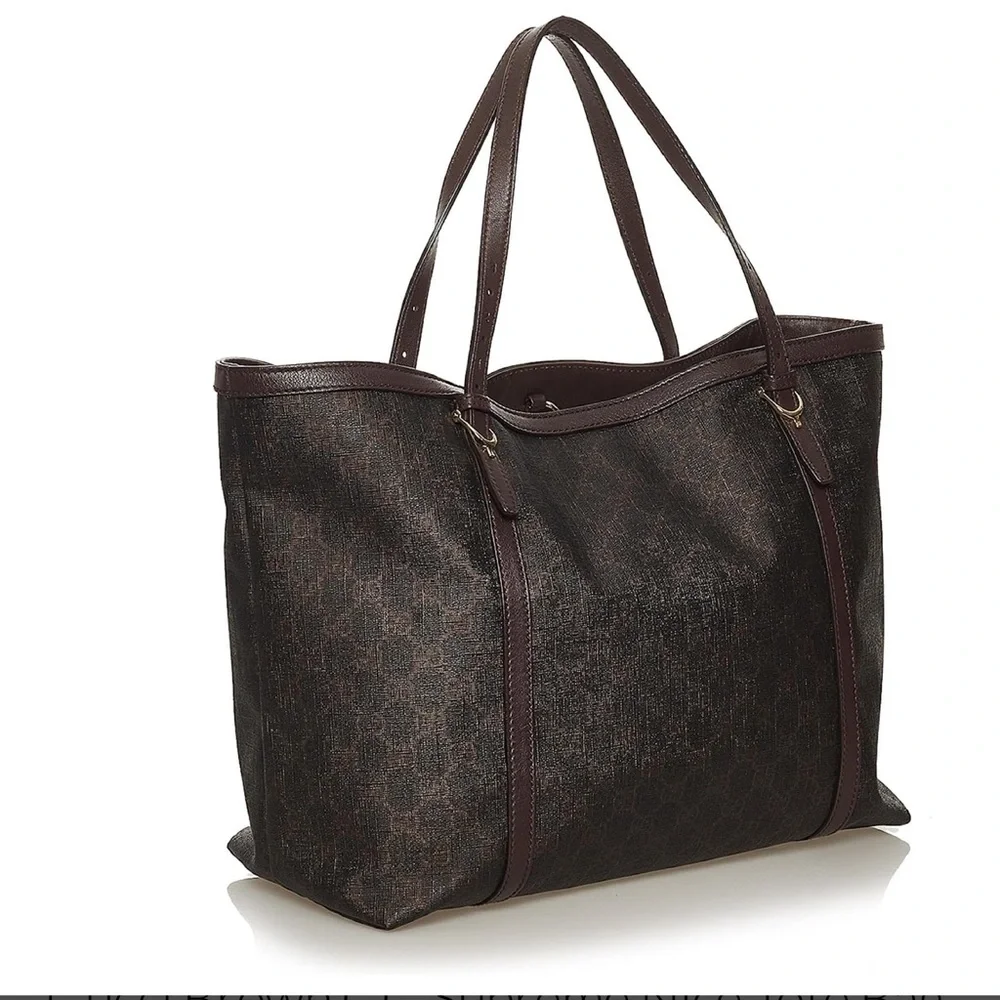 Gucci Brown GG Supreme Nice Tote Bag Dark brown.Excellent! Retail 1.2k - Picture 3 of 6
